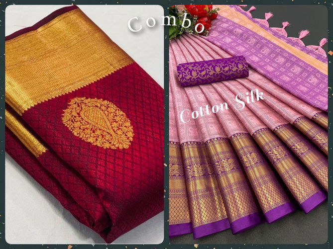 Aab Combo 1 Silk Designer Sarees Catalog
